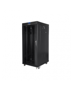 Lanberg Rack cabinet 19" free-standing 27U/800x1000 (flat pack) with glass door lCD V2, black | Lanberg