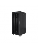 Lanberg Rack cabinet 19" free-standing 27U/800x1200 (flat pack) with glass door lCD, black | Lanberg