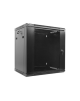 Lanberg Rack cabinet 19" wall-mount 12U/600x450 (flat pack) with glass door V2, black | Lanberg