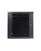 Lanberg Rack cabinet 19" wall-mount 12U/600x450 (flat pack) with glass door V2, black | Lanberg