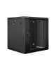 Lanberg Rack cabinet 19" wall-mount 12U/600x600 (flat pack) with glass door V2, black | Lanberg