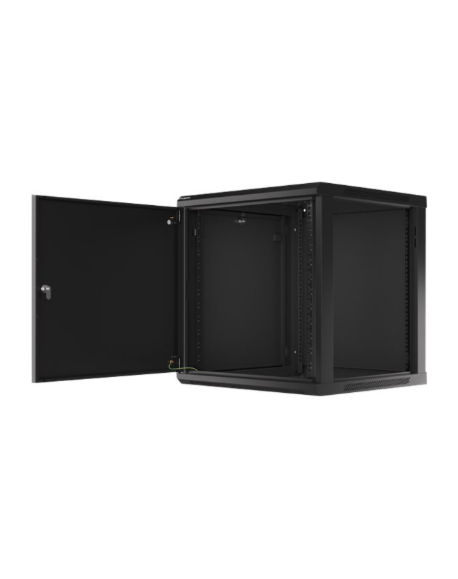 Lanberg Rack cabinet 19" wall-mount 12U/600x600 for self-assembly with metal door (flat pack), black | Lanberg