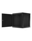 Lanberg Rack cabinet 19" wall-mount 12U/600x600 for self-assembly with metal door (flat pack), black | Lanberg