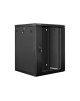 Lanberg Rack cabinet 19" wall-mount 15U/600x600 (flat pack) with glass door V2, black | Lanberg