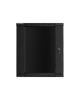 Lanberg Rack cabinet 19" wall-mount 15U/600x600 (flat pack) with glass door V2, black | Lanberg