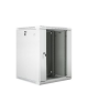 Lanberg Rack cabinet 19" wall-mount 15U/600x600 (flat pack) with glass door V2, grey | Lanberg