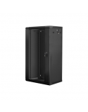 Lanberg Rack cabinet 19" wall-mount 22U/600x450 (flat pack) with glass door V2, black | Lanberg