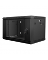 Lanberg Rack cabinet 19" wall-mount 6U/600x450 (flat pack) with glass door V2, black | Lanberg