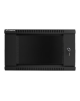 Lanberg Rack cabinet 19" wall-mount 6U/600x450 (flat pack) with glass door V2, black | Lanberg