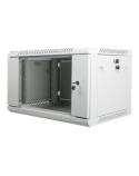 Lanberg Rack cabinet 19" wall-mount 6U/600x450 (flat pack) with glass door V2, grey | Lanberg