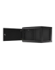 Lanberg Rack cabinet 19" wall-mount 6U/600x450 for self-assembly with metal door (flat pack), black | Lanberg