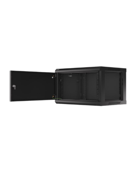 Lanberg Rack cabinet 19" wall-mount 6U/600x450 for self-assembly with metal door (flat pack), black | Lanberg