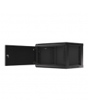 Lanberg Rack cabinet 19" wall-mount 6U/600x450 for self-assembly with metal door (flat pack), black | Lanberg