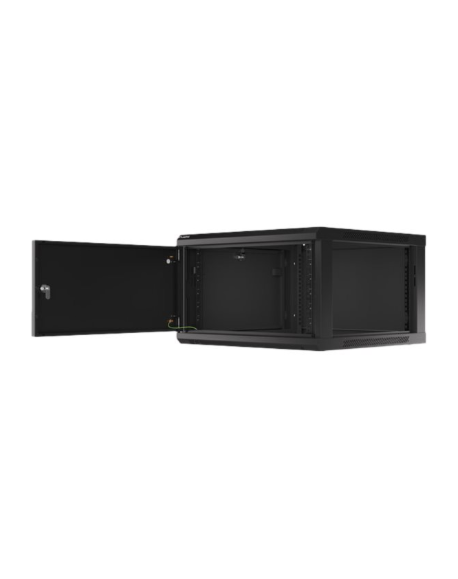Lanberg Rack cabinet 19" wall-mount 6U/600x600 for self-assembly with metal door (flat pack), black | Lanberg