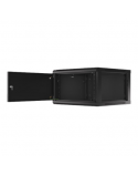 Lanberg Rack cabinet 19" wall-mount 6U/600x600 for self-assembly with metal door (flat pack), black | Lanberg