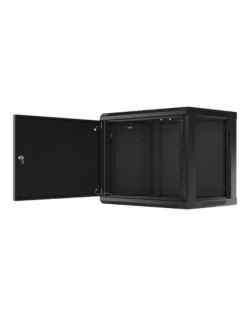 Lanberg Rack cabinet 19" wall-mount 9U/600x450 for self-assembly with metal door (flat pack), black | Lanberg