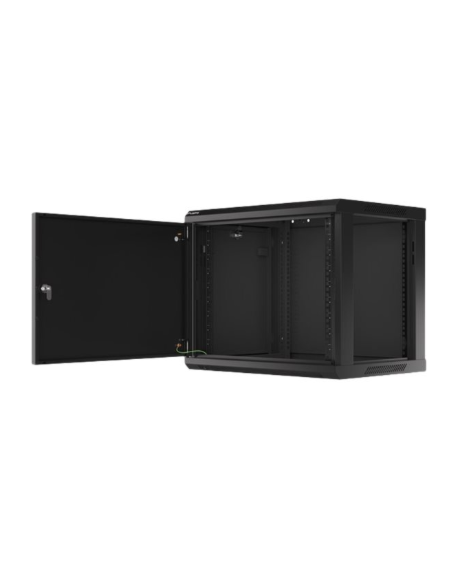 Lanberg Rack cabinet 19" wall-mount 9U/600x450 for self-assembly with metal door (flat pack), black | Lanberg