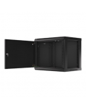 Lanberg Rack cabinet 19" wall-mount 9U/600x450 for self-assembly with metal door (flat pack), black | Lanberg