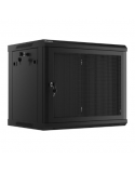 Lanberg Rack cabinet 19" wall-mount 9U/600x450 with perforated door (flat pack), black | Lanberg