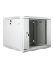Lanberg Rack cabinet 19" wall-mount 9U/600x600 (flat pack) with glass door V2, grey | Lanberg