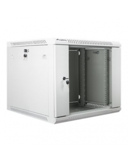 Lanberg Rack cabinet 19" wall-mount 9U/600x600 (flat pack) with glass door V2, grey | Lanberg
