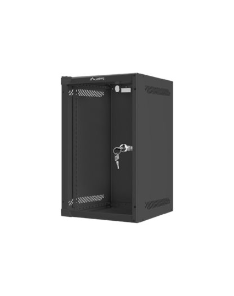 Lanberg Rack cabinet 10" wall-mount 9U/280x310 (flat pack) with glass door, black | Lanberg