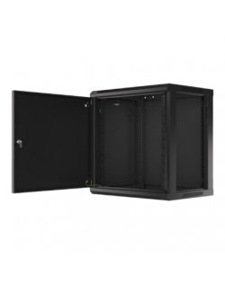 Lanberg Rack cabinet 19" wall-mount 12U/600x450 for self-assembly with metal door (flat pack), black | Lanberg