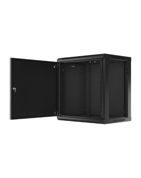 Lanberg Rack cabinet 19" wall-mount 12U/600x450 for self-assembly with metal door (flat pack), black | Lanberg
