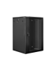 Lanberg Rack cabinet 19" wall-mount 18U/600x600 (flat pack) with glass door V2, black | Lanberg
