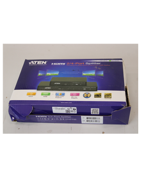 SALE OUT. | Aten | 4-Port 4K HDMI Splitter | VS184A | DAMAGED PACKAGING