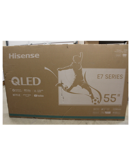 Hisense | QLED Smart TV | 55E7NQ | 55" | Smart TV | VIDAA OS | UHD | Black | DAMAGED PACKAGING