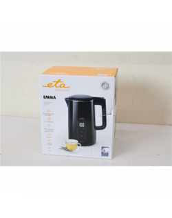 SALE OUT. ETA ETA559590000 Emma Electric kettle, 1.5 L, Black | ETA | Kettle | ETA559590000 Emma | Electric | 2200 W | 1.5 L | Stainless steel | 360° rotational base | Black | DAMAGED PACKAGING