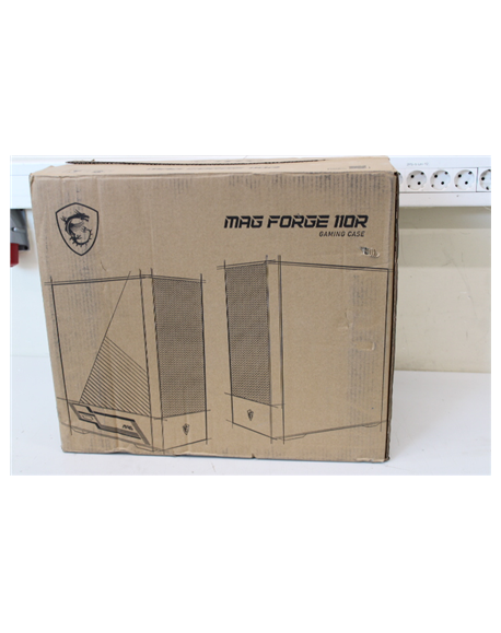 SALE OUT. MSI MAG FORGE 110R PC Case, Mid-Tower, USB 3.2, Black | MSI | DAMAGED PACKAGING, BROKEN LEG
