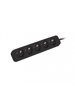 Power strip outlets for UPS system, 1m | PS0-05E-0100-IEC-BK | Sockets quantity 5