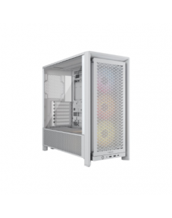 Corsair PC Case | Frame 4000D RS ARGB Modular | White | Mid-Tower | Power supply included No