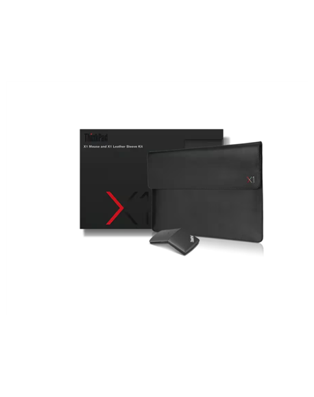 Lenovo ThinkPad X1 Mouse and X1 Leather Sleeve Kit | Sleeve | Black
