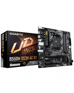 Gigabyte B550M DS3H AC R2 | Processor family AMD | Processor socket AM4 | DDR4 DIMM | Supported hard disk drive interfaces SATA,