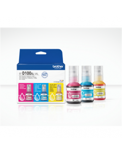 Brother BTD100CLVAL | Multipack Ink Bottles | Magenta, Cyan, Yellow