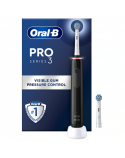 Oral-B | Electric Toothbrush | Pro 3 Sensitive Clean & Care | Rechargeable | For adults | Number of brush heads included 2 | Number of teeth brushing modes 3 | Black