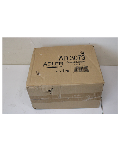 SALE OUT. Adler AD 3073 Sandwich maker 2 in 1, Stainless Steel/Black | Adler Sandwich maker 2 in 1 | AD 3073 | 1000 W | Number o