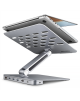 AXAGON Desk Mount | HMC-STND USB-C 5Gbps Stand and Hub 7in1 | Adjustable Height, Tilt | 10-16 " | Aluminum
