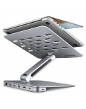 AXAGON Desk Mount | HMC-STND USB-C 5Gbps Stand and Hub 7in1 | Adjustable Height, Tilt | 10-16 " | Aluminum