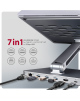 AXAGON Desk Mount | HMC-STND USB-C 5Gbps Stand and Hub 7in1 | Adjustable Height, Tilt | 10-16 " | Aluminum