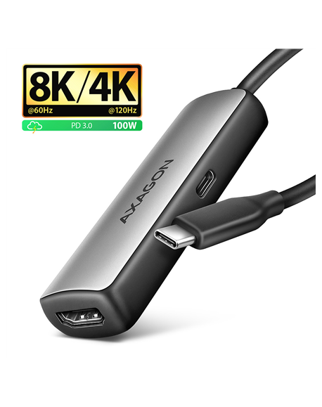 AXAGON Active converter RVC-HI8KPD, 100 W | USB Type-C to HDMI