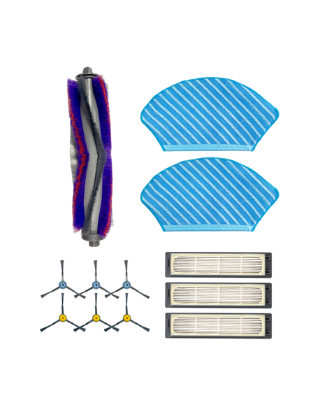 Midea Spare Parts Kit: Side Brush×6pcs, Main Brush×1pc, HEPA Filter×3pcs, Mopping Cloth×2pcs for M7 | Midea