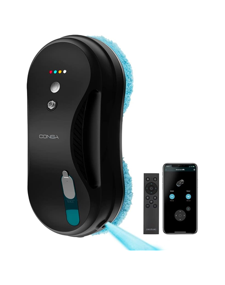 Cecotec Window Cleaning Robot | Conga Windroid 890 SprayWater Smart Connected T | Corded | Black