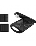 Cecotec Sandwich Maker | Rock'nToast Family 3in1 | 1500 W | Number of plates 3 | Black