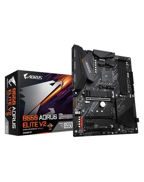 Gigabyte B550 AORUS ELITE V2 1.0 Processor family AMD, Processor socket AM4, DDR4 DIMM, Memory slots 2, Chipset AMD B, ATX