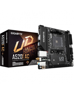 Gigabyte A520I AC Processor family AMD, Processor socket AM4, DDR4 DIMM, Memory slots 2, Number of SATA connectors 4 x SATA 6Gb/