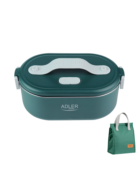 Adler | Electric lunch box with thermal bag | AD 4522 | 0.8 L | Plastic/Stainless steel | Green | Lid included